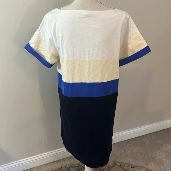 JCrew 100% Cotton Short Sleeve Color Block Dress Like New! - Picture 4 of 9